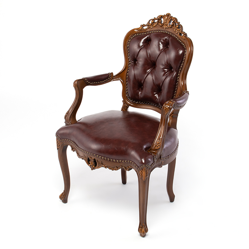豪華 彫刻アームチェア① アンティーク調 ダイニングチェア チェア